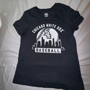 Kids Chicago‎ White Sox Baseball T Shirt Large 10 12 Black Genuine Merchandise